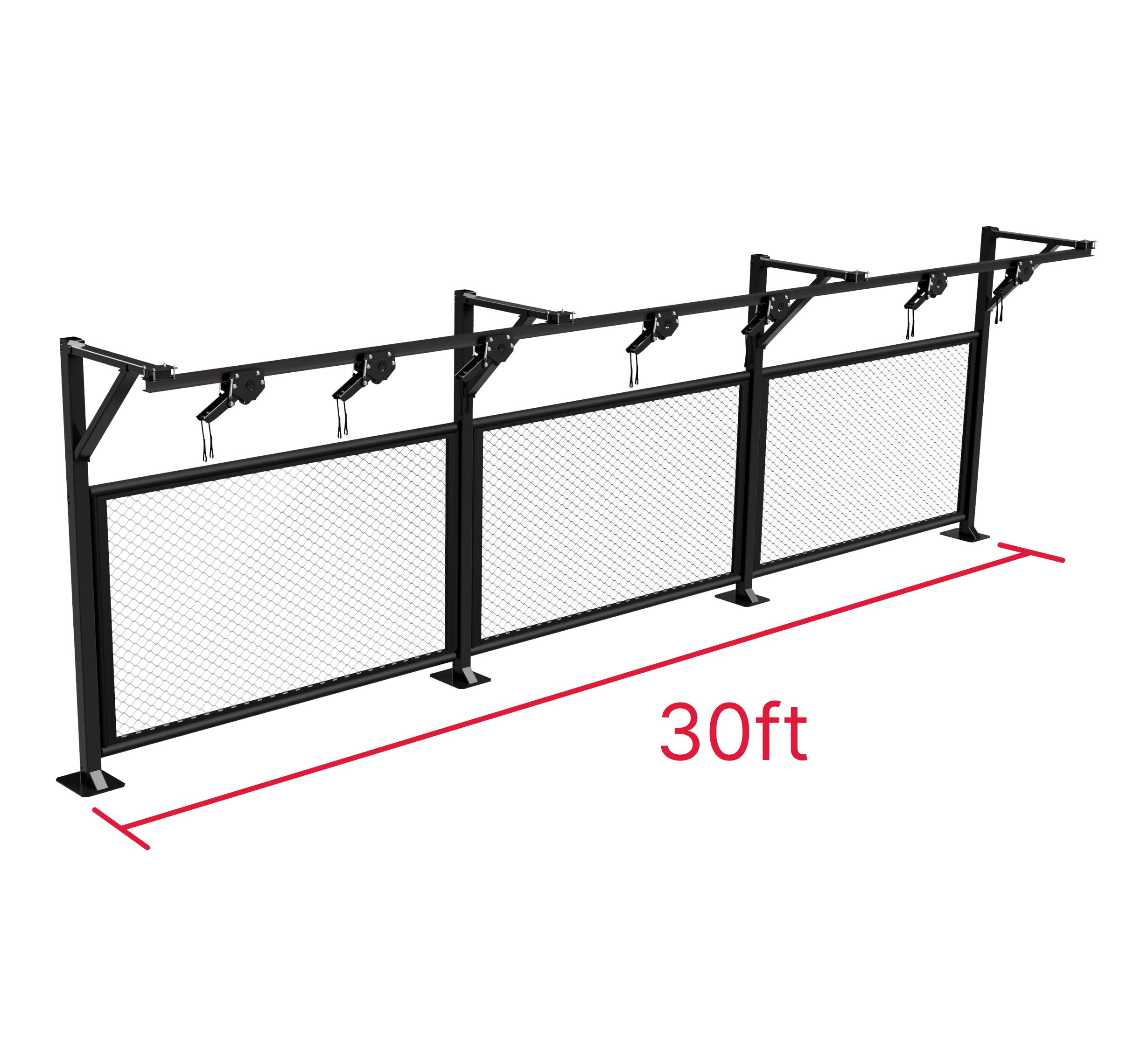 Trolley Bag Rack: Floor Mount With Cage Panels