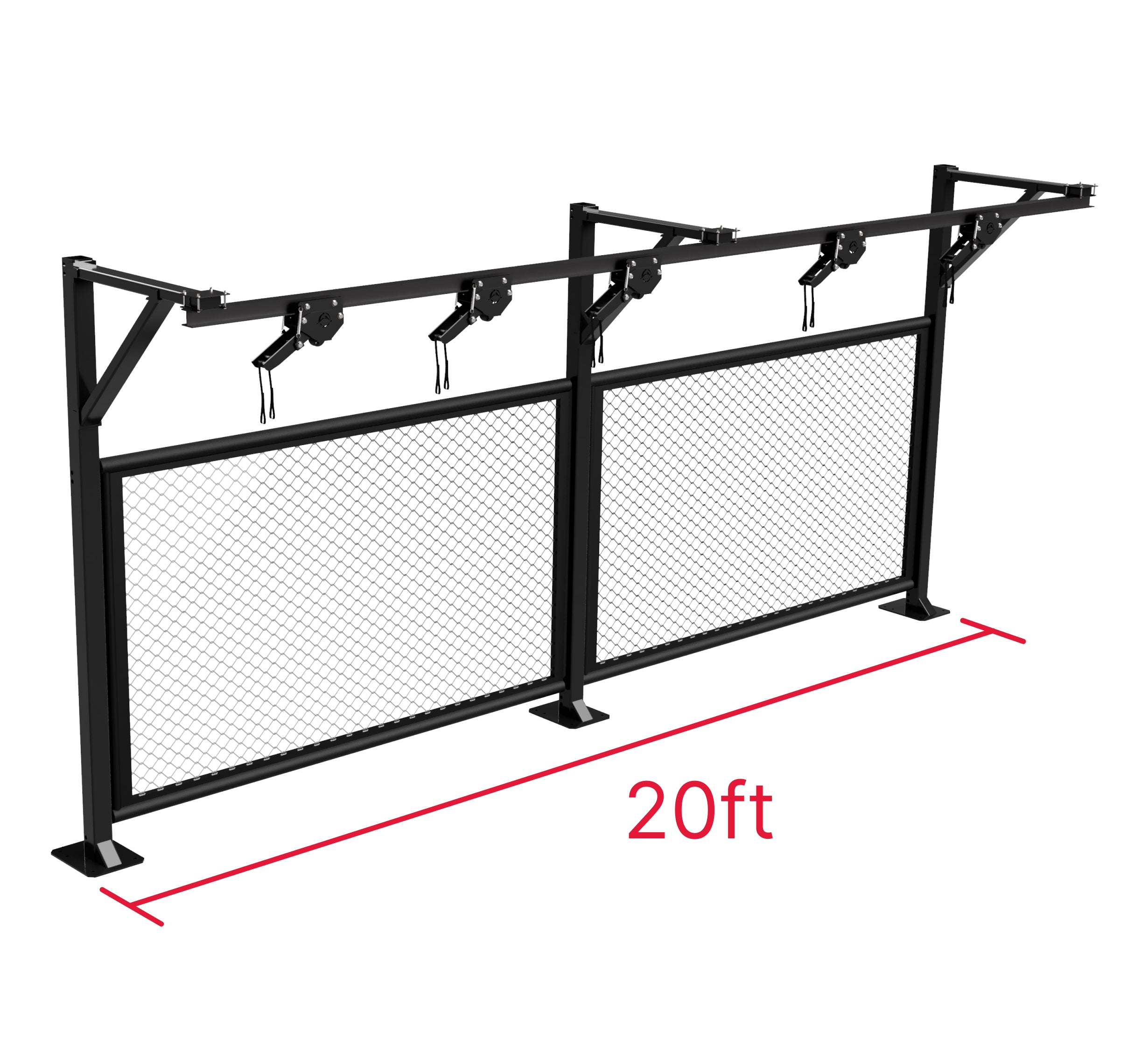 Trolley Bag Rack: Floor Mount With Cage Panels